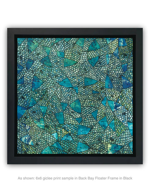 Blue Green Sardines | Framed Giclee Print on Canvas